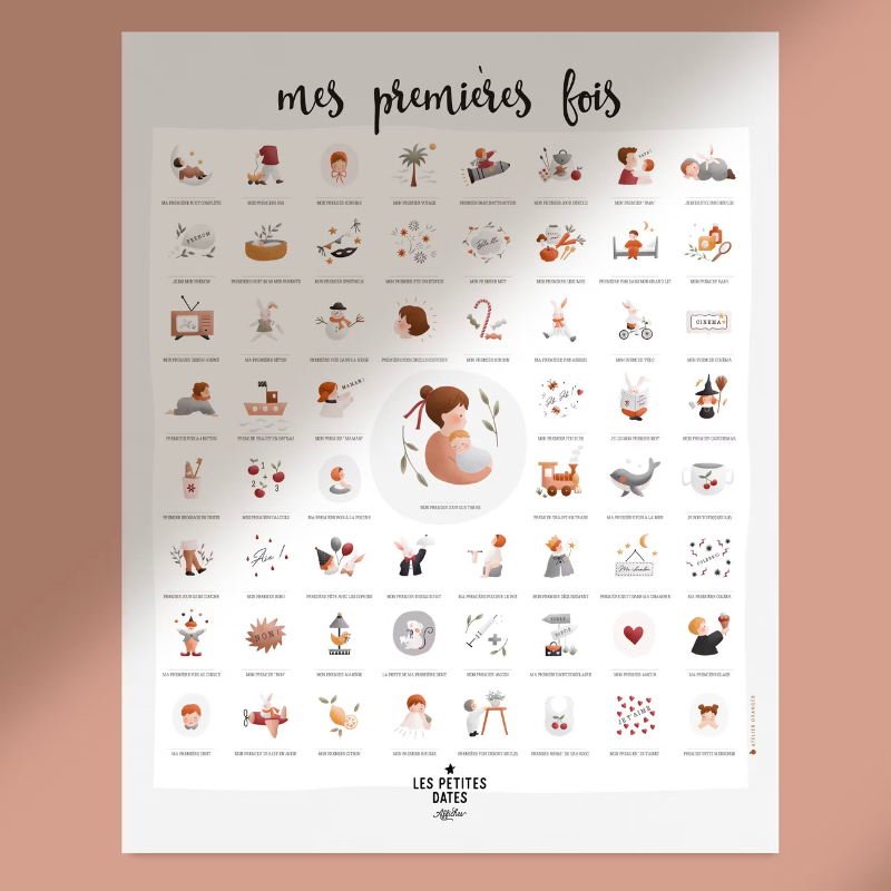 HuBorns - Affiche Mes Premieres Fois Bebe pour Rappeler des Étapes Importantes, Tableau Mes Premières Fois Bébé à Personnaliser, Inclus Bandes Bois pour Accrocher, Parfait comme Cadeau Bebe Naissance HuBorns - Affiche Mes Premieres Fois Bebe pour Rappeler des Étapes Importantes, Tableau Mes Premières Fois Bébé à Personnaliser, Inclus Bandes Bois pour Accrocher, Parfait comme Cadeau Bebe Naissance