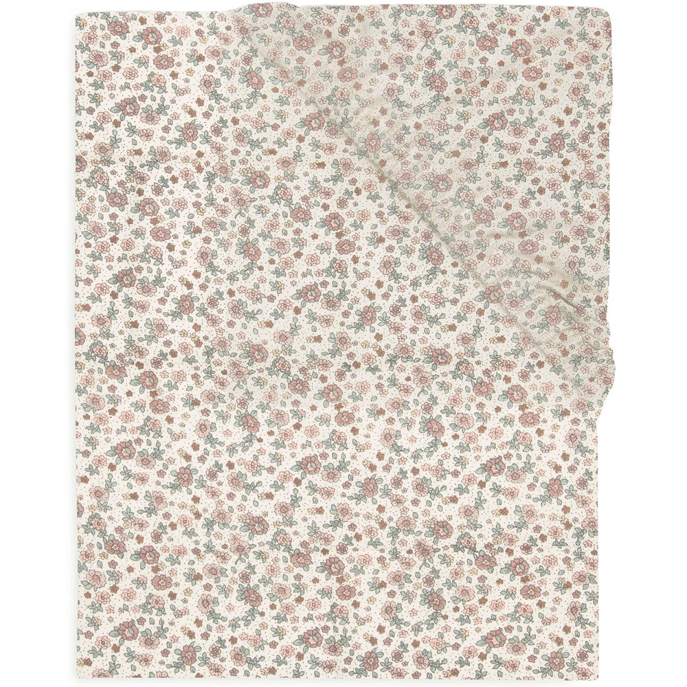 Drap-housse lit bébé 60x120cm - fleurs vintage