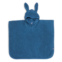 Blue bathing poncho