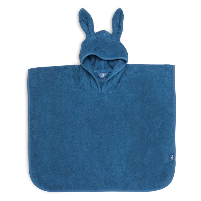 Blue bathing poncho
