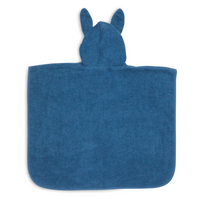 Blue bathing poncho