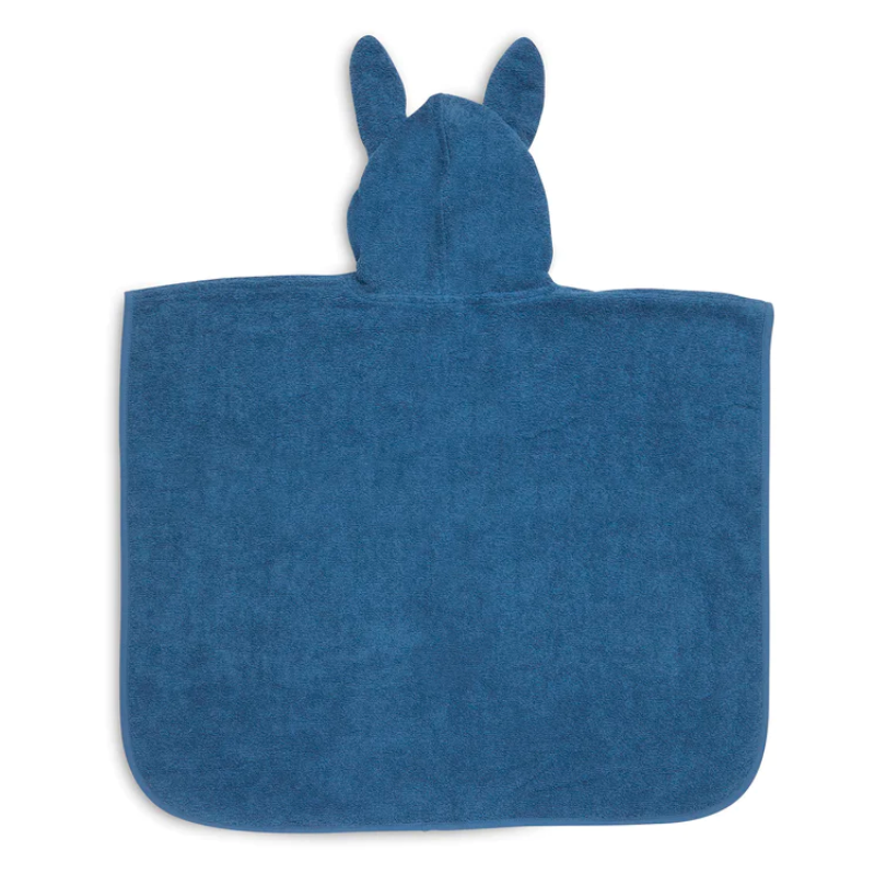 Blue bathing poncho