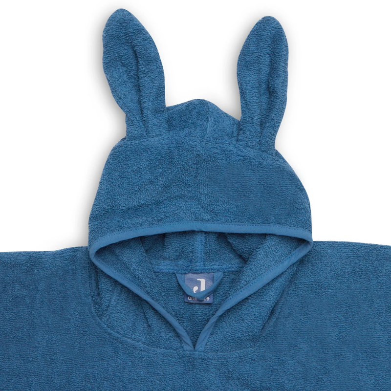 Blue bathing poncho