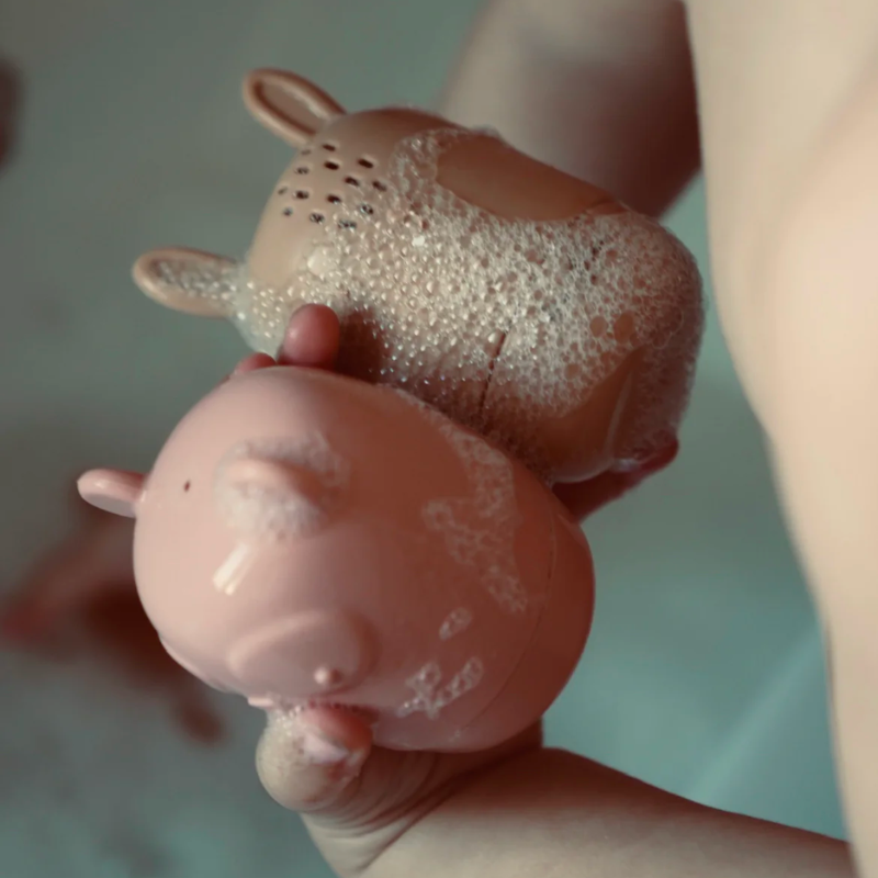 Jouet de bain 100% silicone - dès la naissance - forme animaux (rose) –  Pimousse-store