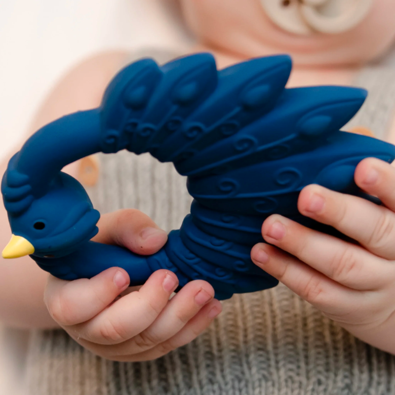 Teething ring - Blue peacock