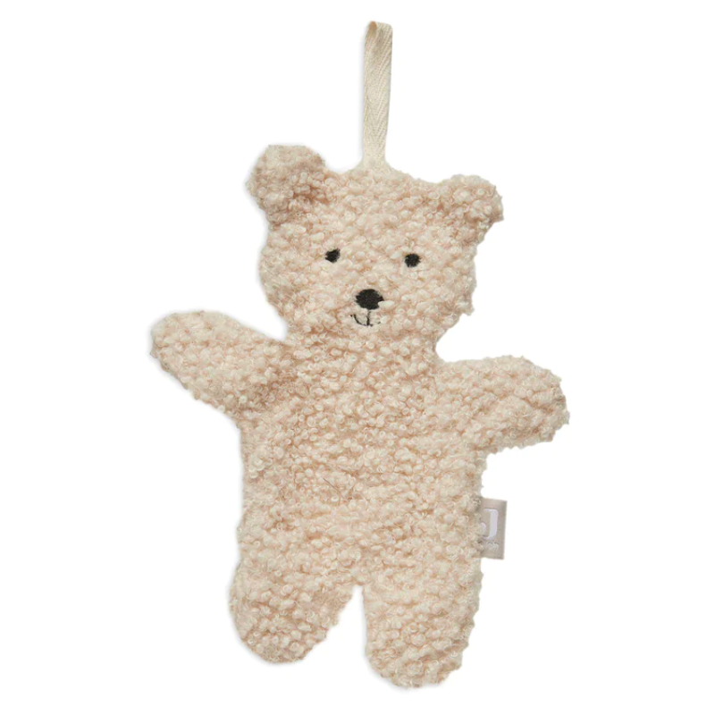 Teddy bear pacifier clip - natural