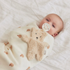 Teddy bear pacifier clip - natural