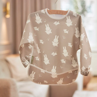 Waterproof sleeved bib - Miffy - olive green