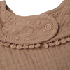Round lace bib - biscuit