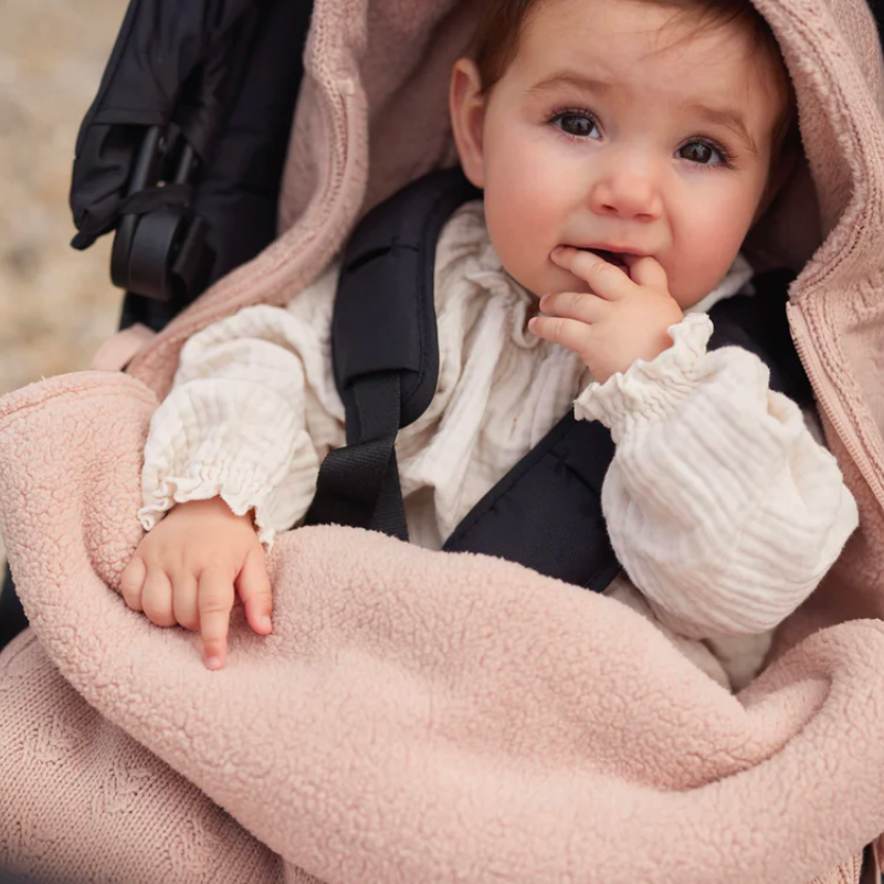 Wild knit footmuff - pink