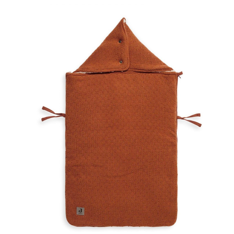 Dots knitted footmuff - caramel
