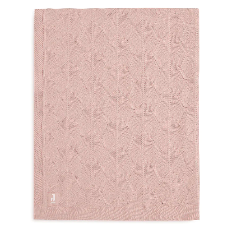 Kinderbettdecke 75x100 cm Muschelstrick – rosa