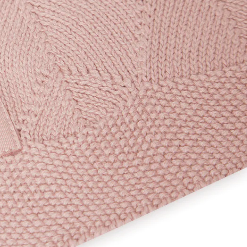 Couverture berceau 75x100 cm tricot coquillage - rose