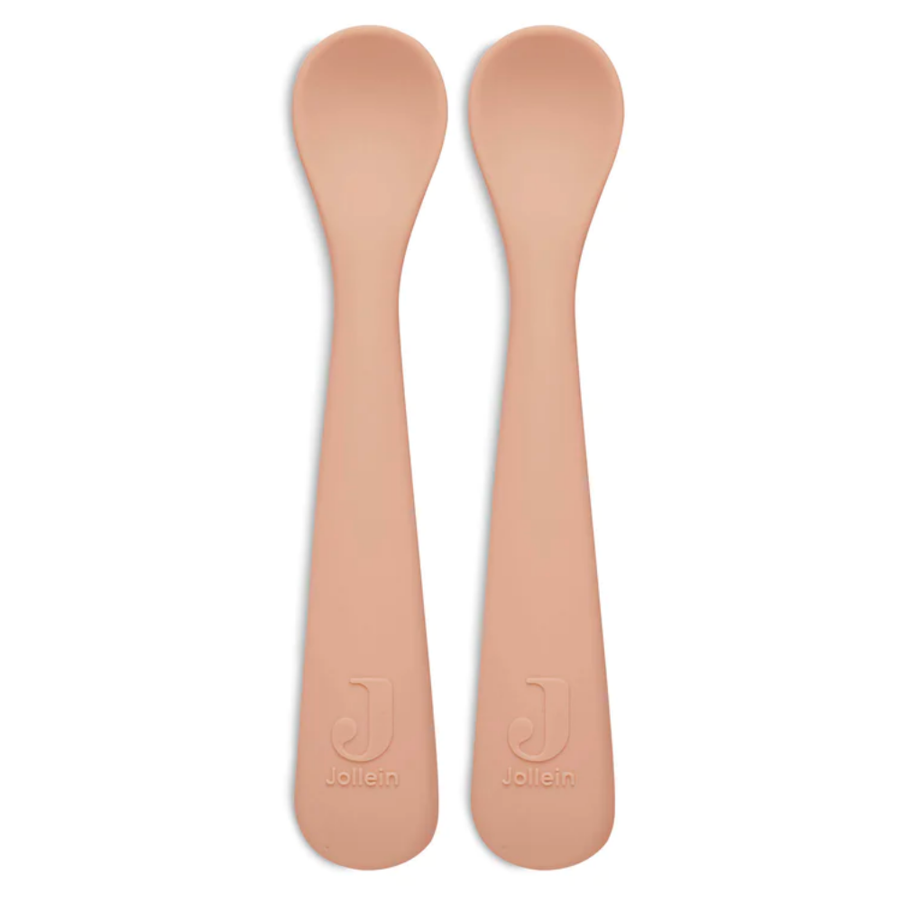 Lot de 2 cuillères souples en silicone - rose