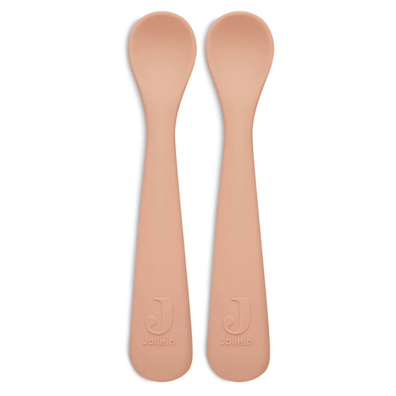 Lot de 2 cuillères souples en silicone - rose