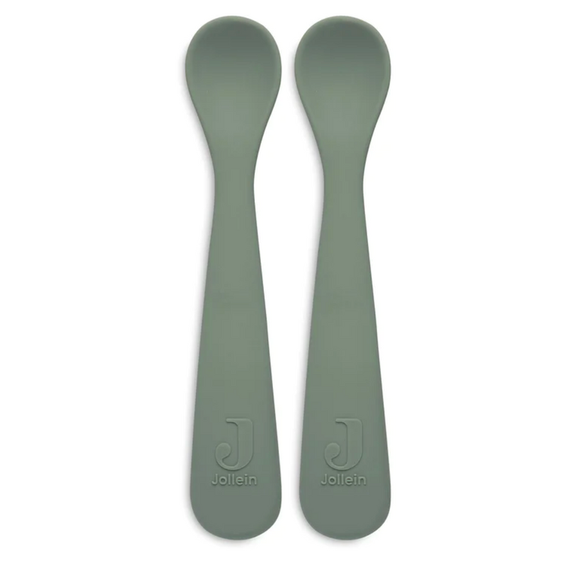 Lot de 2 cuillères souples en silicone - vert cendré