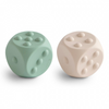 Set of 2 squeeze dice - ash green &amp; cream