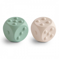 Set of 2 squeeze dice - ash green &amp; cream