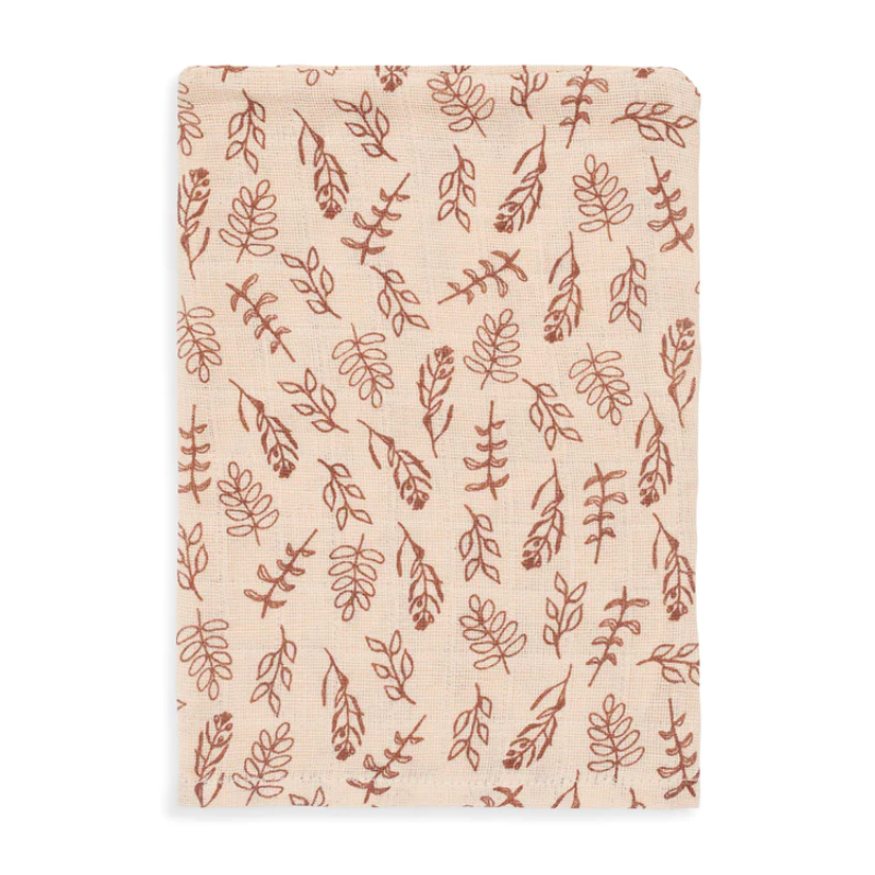 Set of 3 cotton gauze washcloths - chestnut