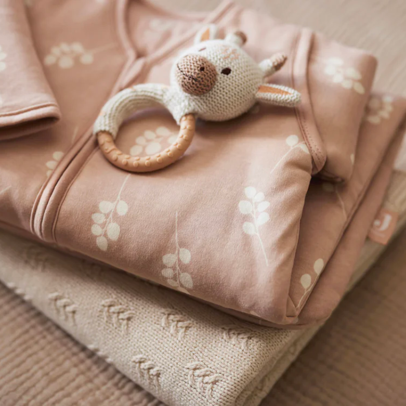 Sleeping bag with removable sleeves - twigs - pink