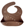 Silicone bib - Swallows - hazelnut