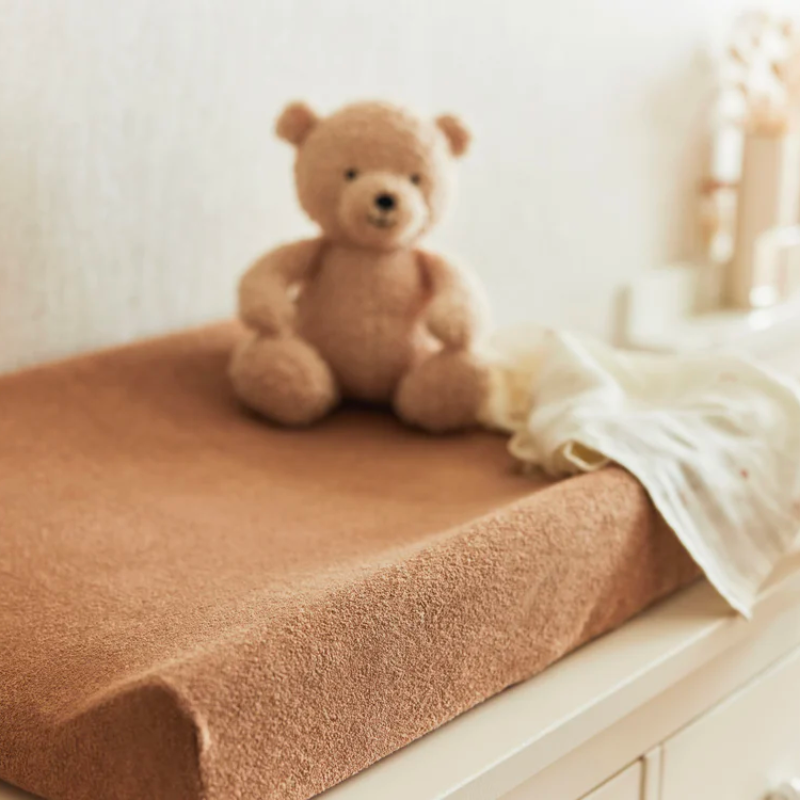 Terry changing mat cover - biscuit