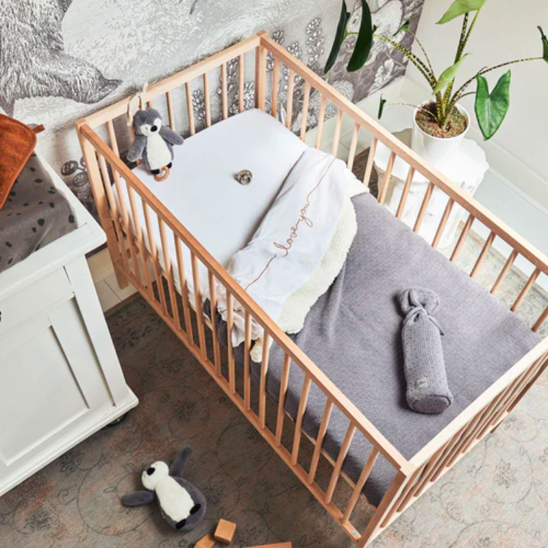 Set of 2 100 cotton fitted sheets for baby cot white 60x120 cm Pimousse store