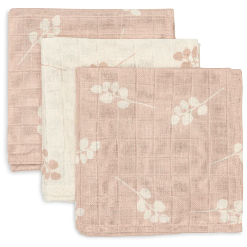 Set of 3 small swaddles - pink twigs