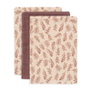 Set of 3 cotton gauze washcloths - chestnut
