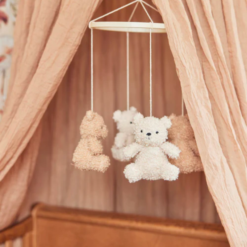 Teddy bear bedroom mobile - cream