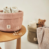 Grain knit storage basket - olive green