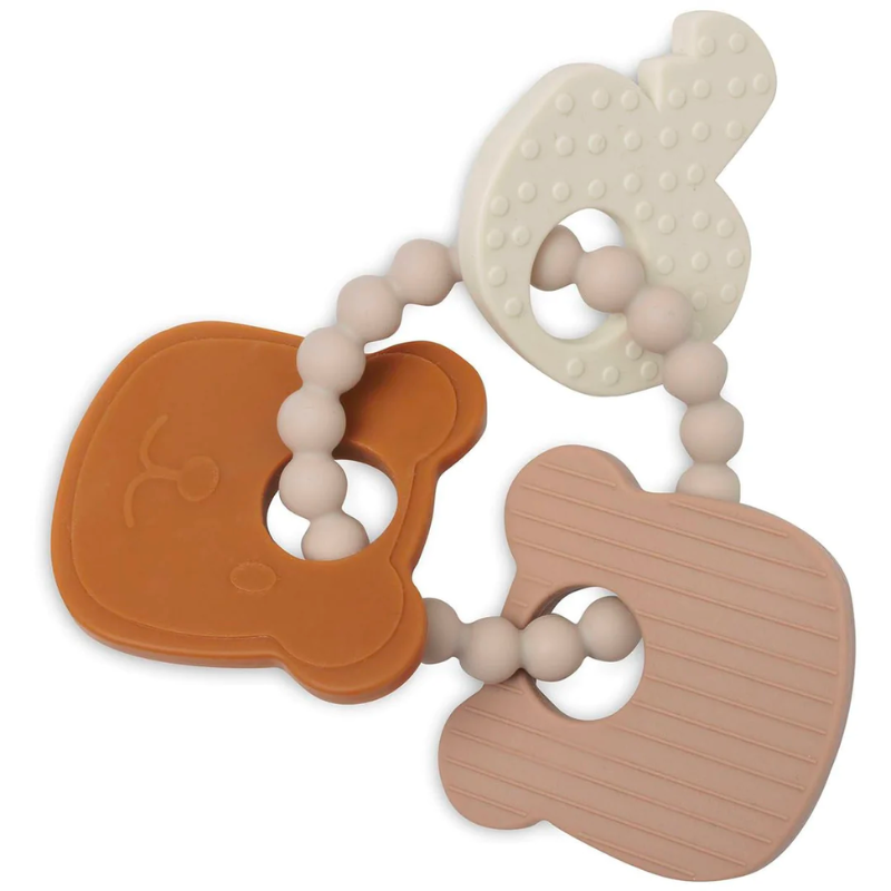 Teething ring trio - teddy bear
