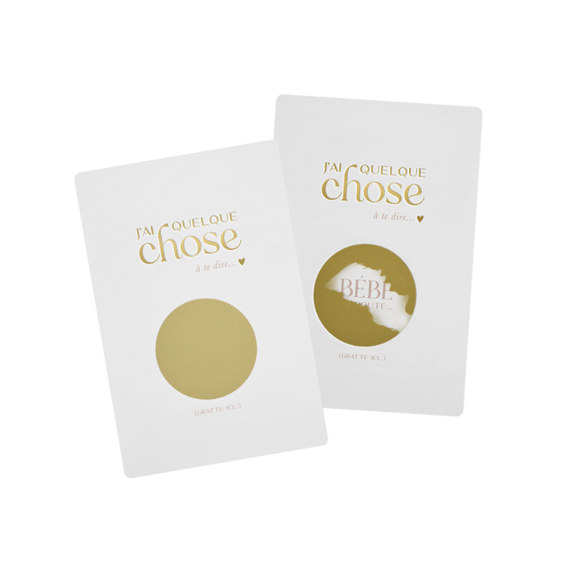 Scratch pregnancy announcement card