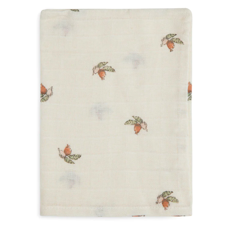 Set of 3 cotton gauze washcloths - rosehip