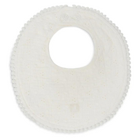 Round lace bib - ecru