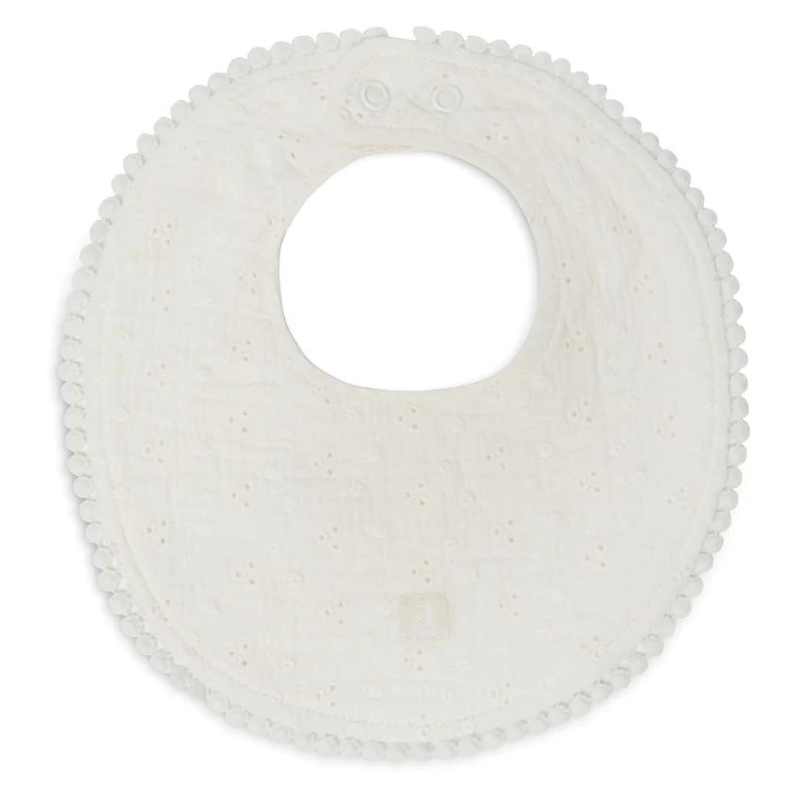 Round lace bib - ecru