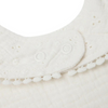 Round lace bib - ecru