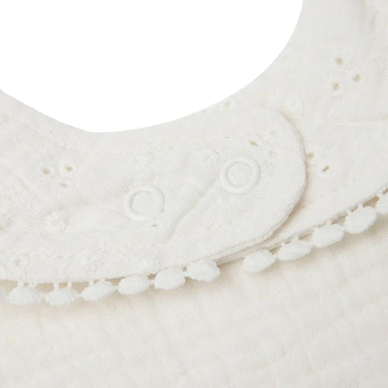 Round lace bib - ecru