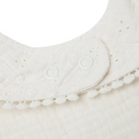 Round lace bib - ecru