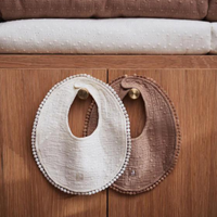Round lace bib - ecru