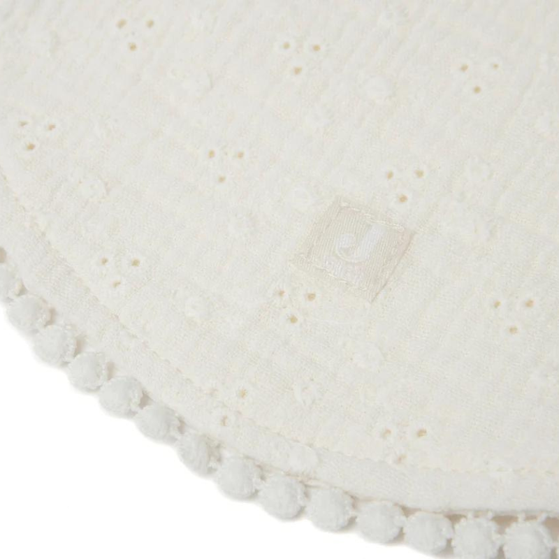 Round lace bib - ecru