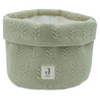 Grain knit storage basket - olive green