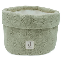 Grain knit storage basket - olive green