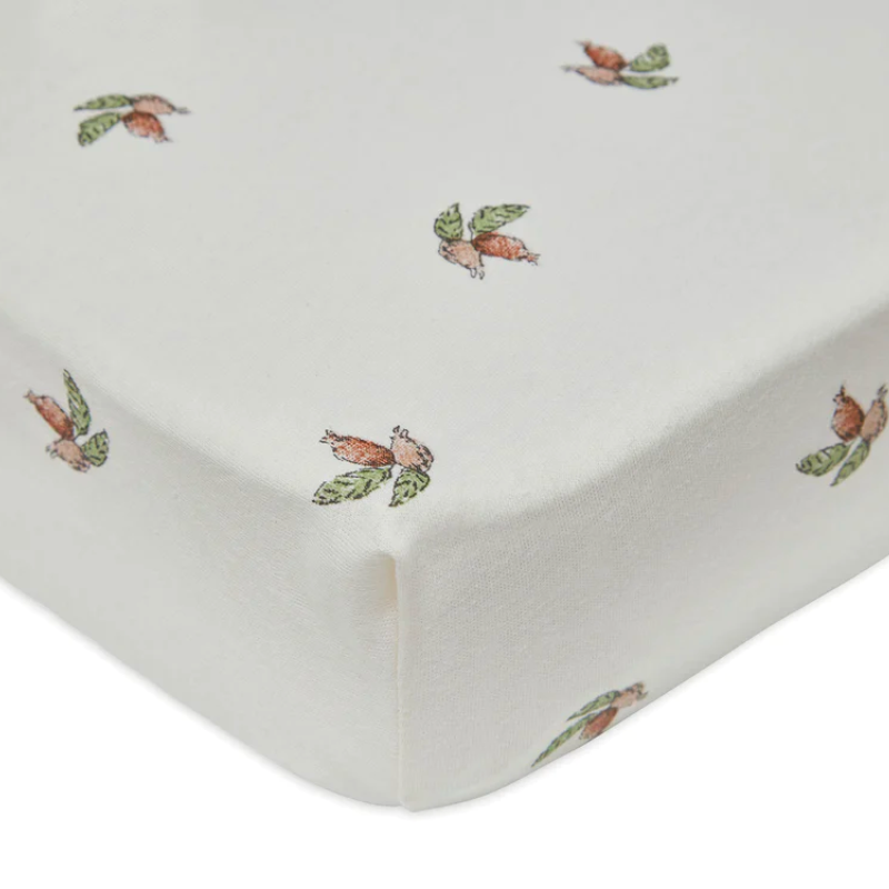 Fitted baby bed sheet 60x120cm - rosehip