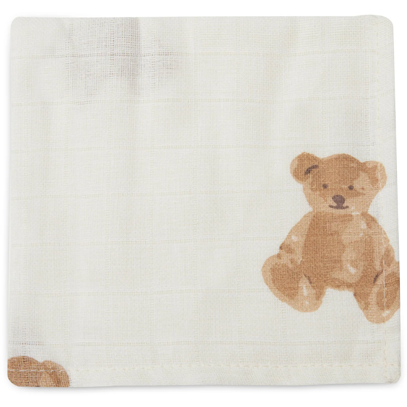 Set mit 3 kleinen Pucktüchern – Teddybär