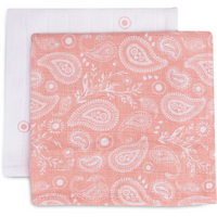 Set of 2 small swaddles - pink and white