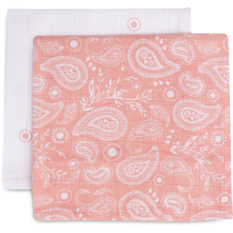 Set of 2 small swaddles - pink and white