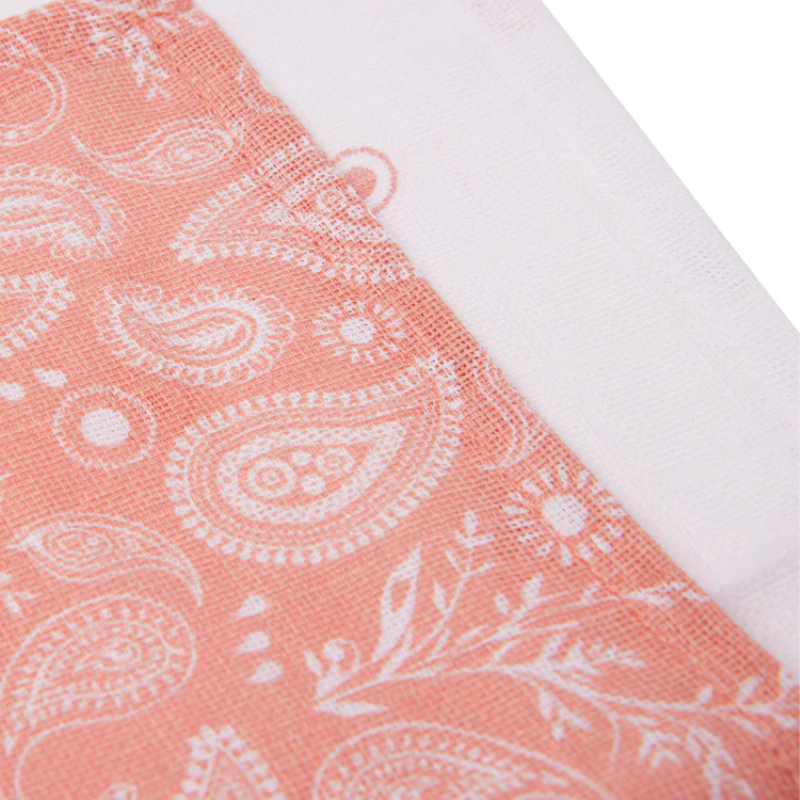 Set of 2 small swaddles - pink and white