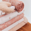 Set of 2 small swaddles - pink and white