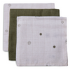 Set of 3 small diapers - green leaves